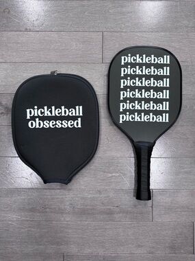 Pickleball Paddle + Matching Neoprene Cover Case Pickleball Obsessed Graphic